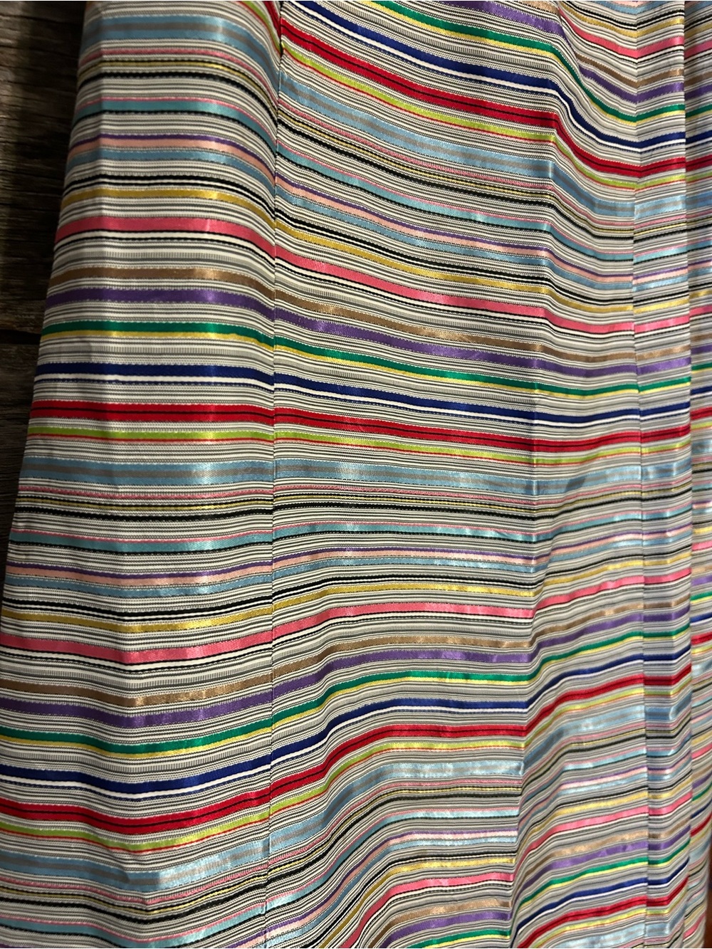 Homemade 1950s Multi-Color Striped Maxi Skirt Size 2 Re-Hemmed New Zipper Handle - Picture 3 of 9